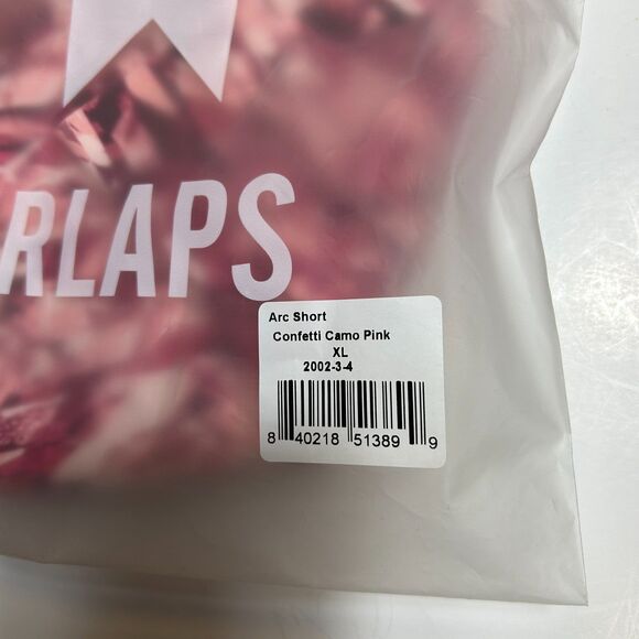 FourLaps NWT Arc Confetti Camo Pink High Rise Bike Workout Shorts Size XL - Picture 3 of 12